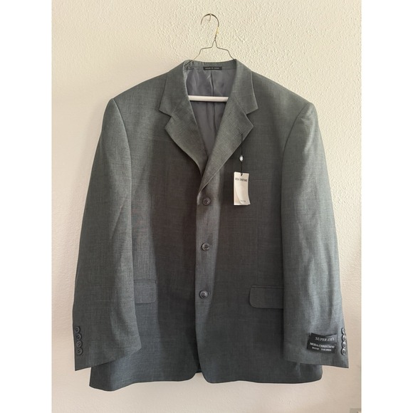 New NWT Moda Christiano Mens 40W 46R Sport Coat Blazer Jacket Super 120s‎ Grey